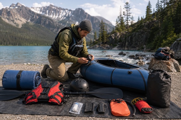 Aufbau- und Packroutine Packraft