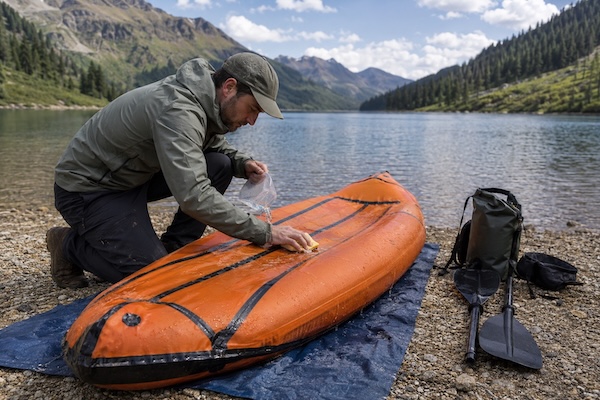 Packraft Reinigung vor Ort