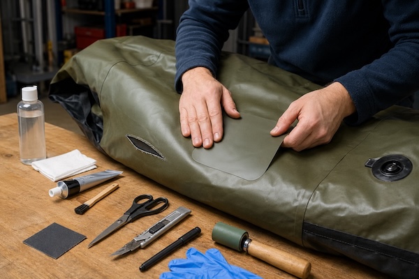 Packraft Reparatur größerer Risse