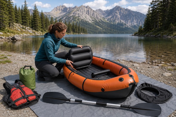 Packraft Zubehör montieren