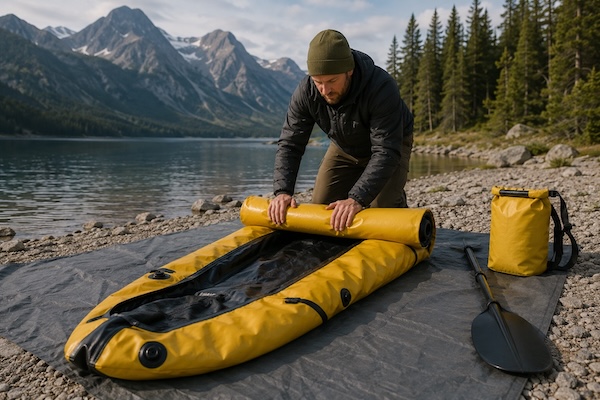 Packraft richtig zusammenfalten
